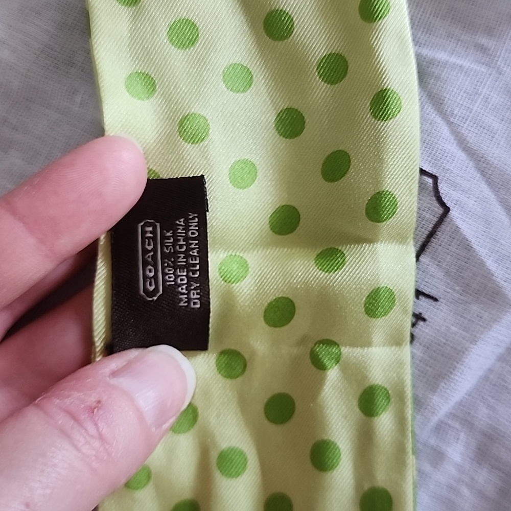 Coach Silk Lime Green Signature Print Purse Scarf - Picture 2 of 4